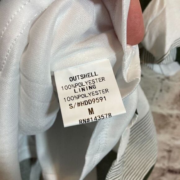 Hot & Delicious Dress Womens Medium Green Striped Ruffle Balloon Sleeve Boho - Picture 4 of 13